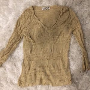 crochet v neck sweater